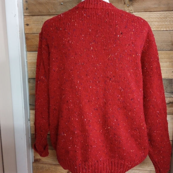 Vintage Red Button Front Cardigan with Pockets Wool Blend by Amanda Scott 1X - Picture 3 of 11
